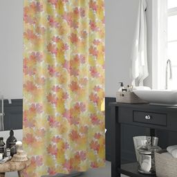 ArtzFolio Yellow & White Floral Printed Water Proof Shower Curtain-image-49