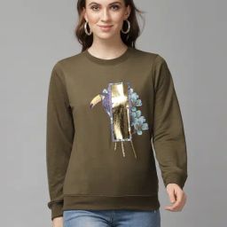 KASSUALLY Olive Printed Pullover-30