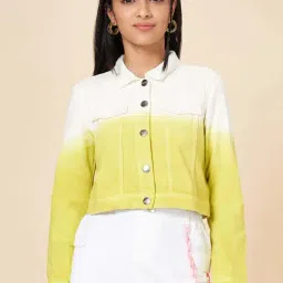 Coolsters by Pantaloons Girls Loden Green & White Cotton Pigment Dyed Full Sleeves Coats & Jackets-image-21