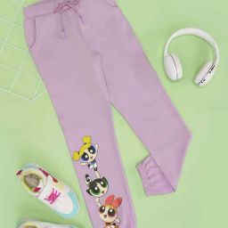 Pantaloons Junior Girls Pastel Lilac Cotton Solid Track Bottoms & Joggers-picture-38