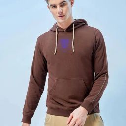 Bewakoof Men Brown Terry Regular Fit Graphic Sweatshirt-image-43