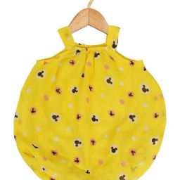 Creative Kid'S Girls Yellow Regular Fit Printed Dress-image-74
