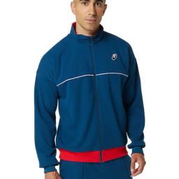 Asics Blue Regular Fit Colour Block Sports Jacket-picture-32