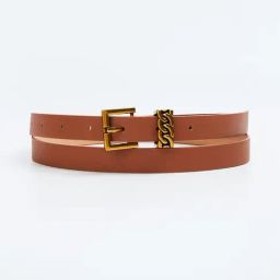 Ginger by Lifestyle Brown PU Waist Belt for Women-image-82
