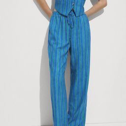 MANGO Women Striped Straight Fit Trousers-image-56