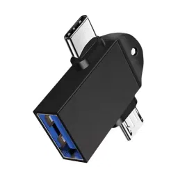 Generic 2 In 1 USB Type C Micro OTG Adapter 2 Connector for Multipurpose Black, 2in1-otg1 image 1