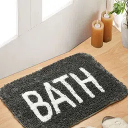 Dolce Casa 2-Pcs Grey & White Color-Blocked Tufted Anti Skid 100-GSM Bath Rugs-picture-40
