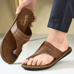 SOFTY VEGEN Men Brown Comfort Slip on Sandals-image-30