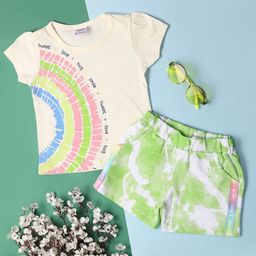 V-Mart Girls Printed Pure Cotton T-shirt With Short-image-26