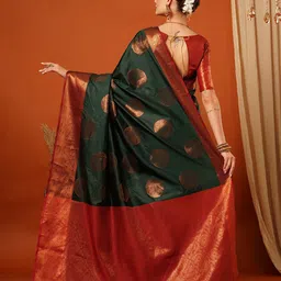 yourwish Woven Design Zari Silk Blend Kanjeevaram Saree image 4