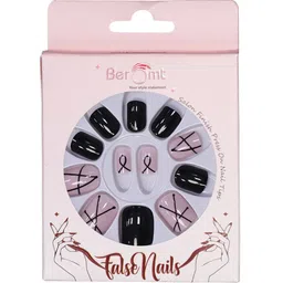 BEROMT Set Of 16 Jelly Stick On Printed Nails With Filer, Cuticle Stick, Swab & Glue-20