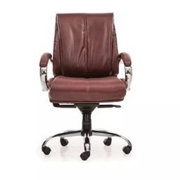 Vassio Brown Knee Tilt Mid Back Leatherette Executive Chair For Office-image-49