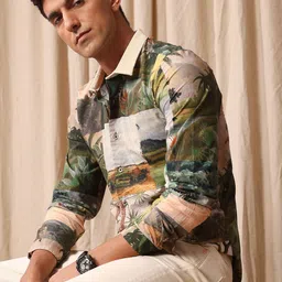 Mr Bowerbird Pure Cotton Tailored Fit Printed Casual Shirt-image-76