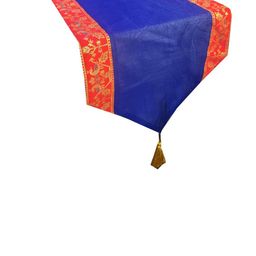 Pink Parrot Multicolor Jacquard Table Runner-image-55