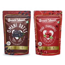 SnackAmor Combo Pack of Premium Internationa Dried Cranberry 175g and Omani Dates 250g-image-28