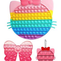 FunBlast Jumbo Cat with Bow Pop It Fidget Toys for Kids - Pack of 3-6