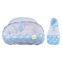 Kwitchy New Born Baby Bedding Combo Luxury Mattress Bed & Sleeping Bag for 0-12 Months Baby (Blue)-picture-24