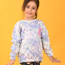 Anthrilo Full Sleeves Seamless Pastel Tie & Dye Fleece Sweatshirt - Grey-picture-7