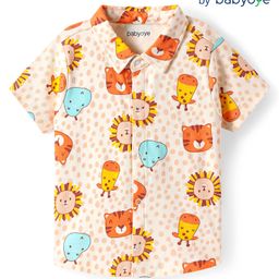 Babyoye 100% Cotton Knit Half Sleeves Eco Jiva Finish Animal Printed Shirt - Multicolor-picture-43