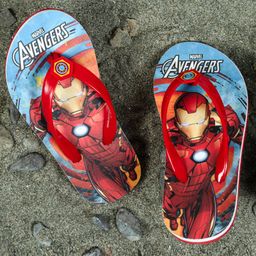 Toothless Avengers Featuring Iron Man Designed Flip Flops - Red & Blue-image-76