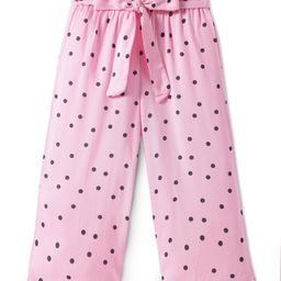 CrayonFlakes Polka Dots Printed Belted Palazzo - Pink-image-37