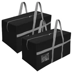 Storite Extra Large 128 L Nylon Moisture Proof Multipurpose Heavy Duty Storage Bag for Toys/Stationery/Blankets/Clothes/Moving Bags With Strong Reinforced Handles Rectangular (Black)-picture-36