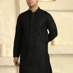 LEMONX Men Embroidered Sequinned Kurta-picture-26