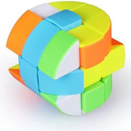 Sanjary Cylinder Magic High Speed Professional 3 Layer Cube 3x3x3 Round Rotating Smooth Cube - Multicolor image 2