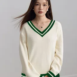 CLAFOUTIS Women Colourblocked Mandarin Collar Raw Edge T-shirt-picture-48