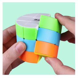 Sanjary Cylinder Magic High Speed Professional 3 Layer Cube 3x3x3 Round Rotating Smooth Cube - Multicolor image 3