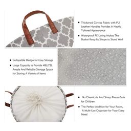 House of Quirk Thickened X-Large  Sized Laundry Basket with Durable Leather Handle -Grey image 4
