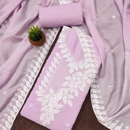 KALINI Floral Embroidered Unstitched Dress Material-image-64