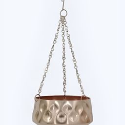 Royaloak Gold-Toned And Brown Textured Hanging Planter-image-38