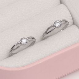 LeCalla 925 Sterling Silver Rhodium-Plated Cubic Zirconia Studded Toe Rings-1