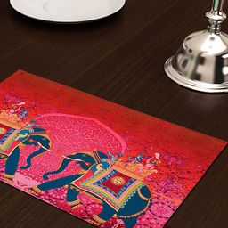 SEJ by Nisha Gupta Pink Set of 8 Printed Table Mats image 4