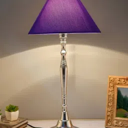 Homesake Silver Imperial Nickel Brushed Lamp with Blue Shade (Bulb Included) - Set of 1-41
