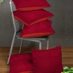 Romee Red Chenille Cushion Covers (40 x 40 cm) - Set of 5-7