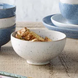 DENBY Studio Blue White Stoneware Chalk Rice Bowl (480 ml) - Set of 1-22