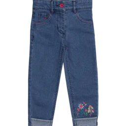 ZACH &KIKI Girls Blue Woven Embroidery Jeans-image-96