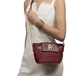 Hidesign Marsala PERU 04 Animal Effect Small Leather Shoulder Bag-picture-31