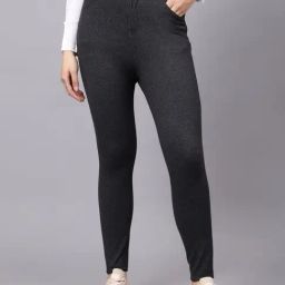 Kotty Black Cotton Lycra Solid Jeans-image-31