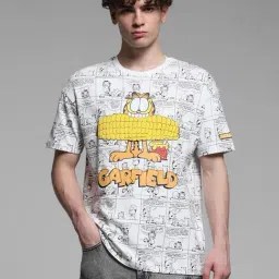 Jack & Jones White Cotton Loose fit Printed T-Shirts-picture-35