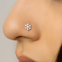 Sangria Women Stylish Snowflake Design Sterling Silver Piercing Nosepin-picture-33
