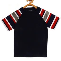 LADORE Kids Navy Blue Color Block T-Shirt-image-103