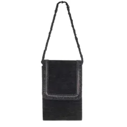 Mochi Black Textured Mobile Pouch-image-51