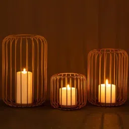 Aapno Rajasthan Gold Candle Holders - Set of 3-39