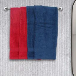 Bianca Paradiso Navy & Red 100% Cotton 500 GSM Hand Towels - Set of 4-image-3