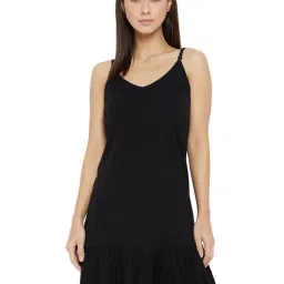 Hypernation Black Cotton Night Dress-72
