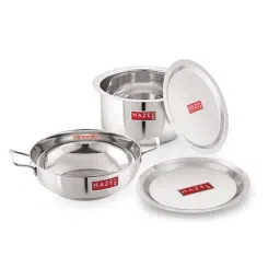 HAZEL Stainless Steel Silver Induction Base Cookware Set of 4 Pieces-47