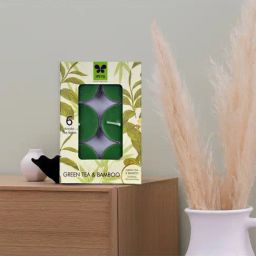 IRIS Green Tea and Bamboo Tealight Scented Candles - Pack Of 6-5